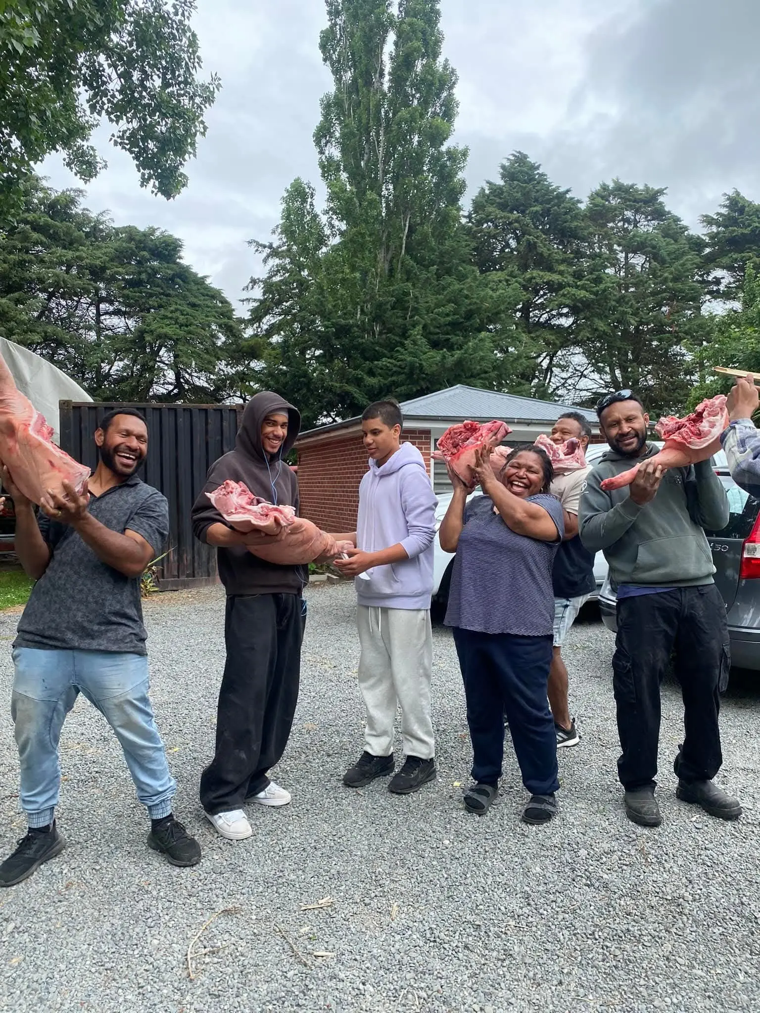 Prepared pork for a community gathering