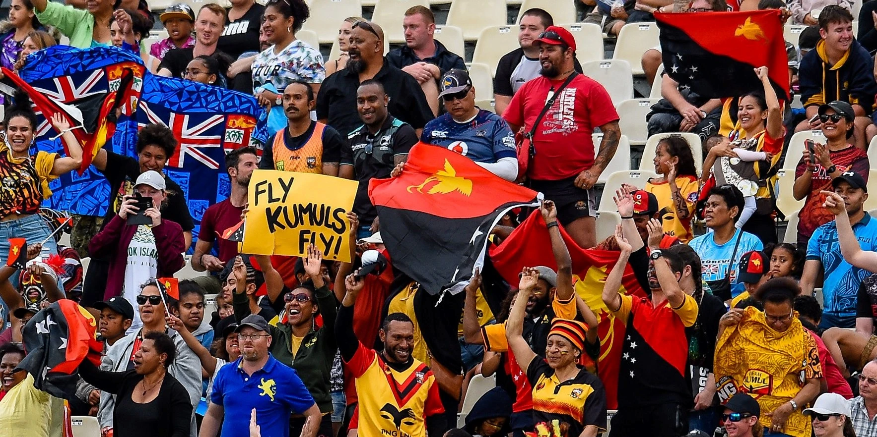 Community members gathered at a rugby event